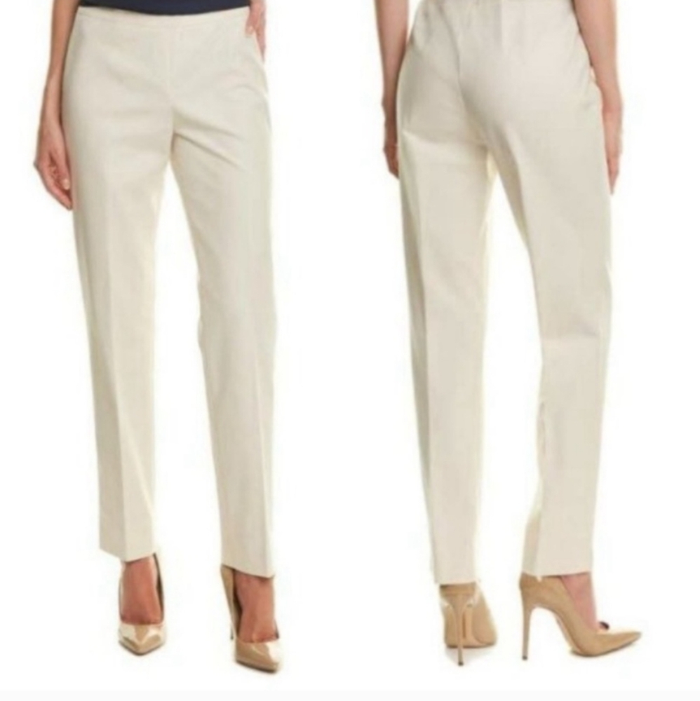 Lafayette 148 Ivory Menswear Dress Pants 10